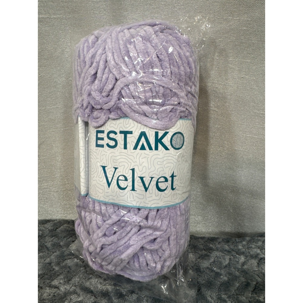 Estako Velvet Yarn Lavender Purple 1630 100g 132yd Chenille Polyester Turkey